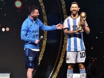 পেলে-ম্যারাডোনার পাশে এবার মেসির ভাস্কর্য